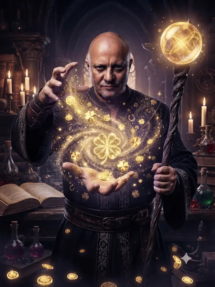 Warlock Mark casting the luck charm